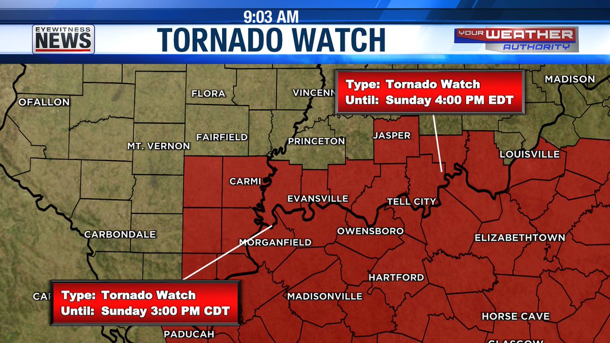 A TORNADO WATCH is in effect for the following area(s) #tristatewx #EWNWeather