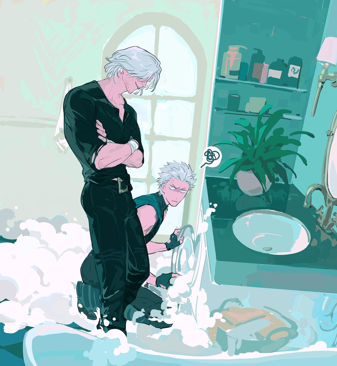 Vergil第一次用洗衣机 #DMC #DevilMayCry #Dante #Vergil