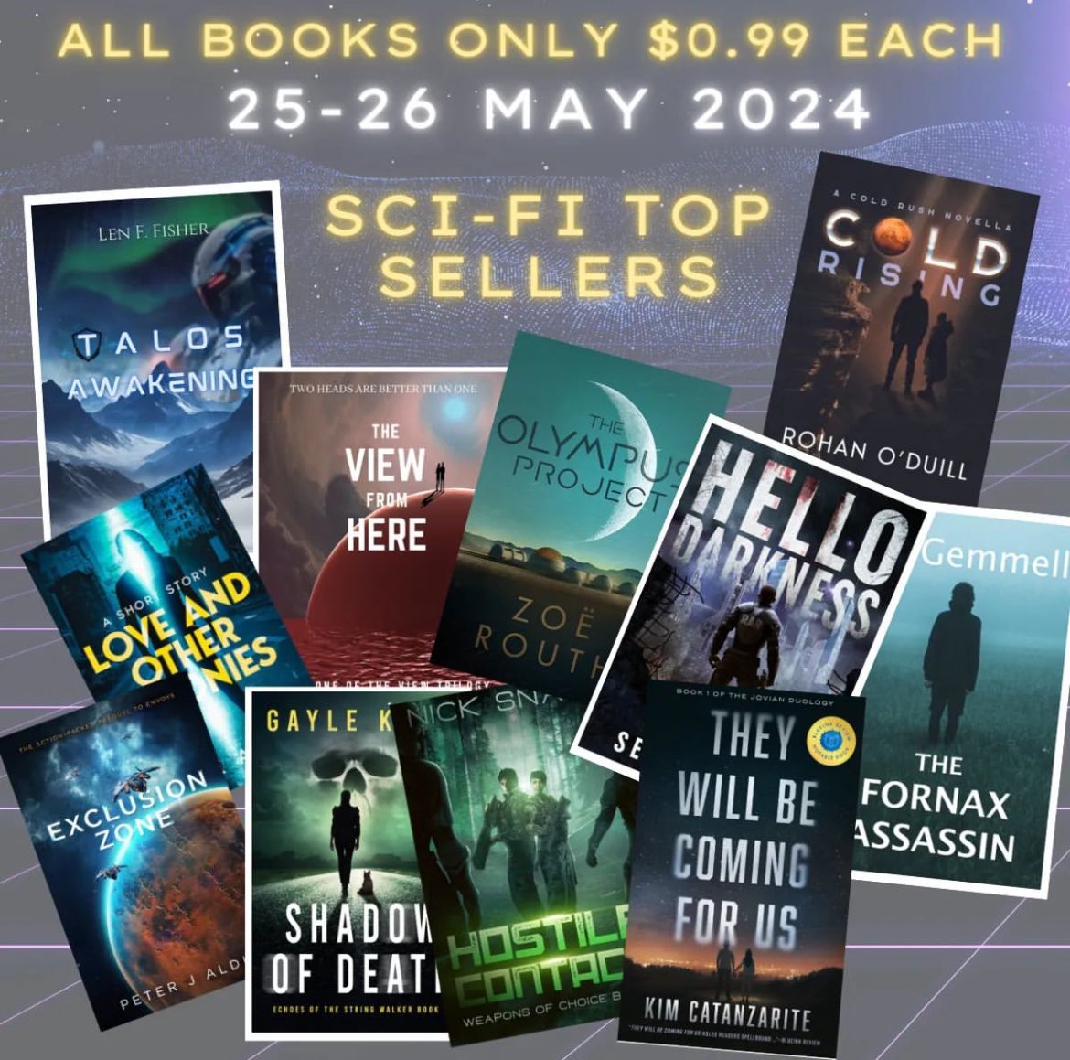 Need a #scifi #bookbargain? How about 11 books from 10 authors at #99c or #99p worldwide. Read about the #scifiauthors and get the links via Zoe Routh’ website in the comments👇🔥👀👇👀🔥👀