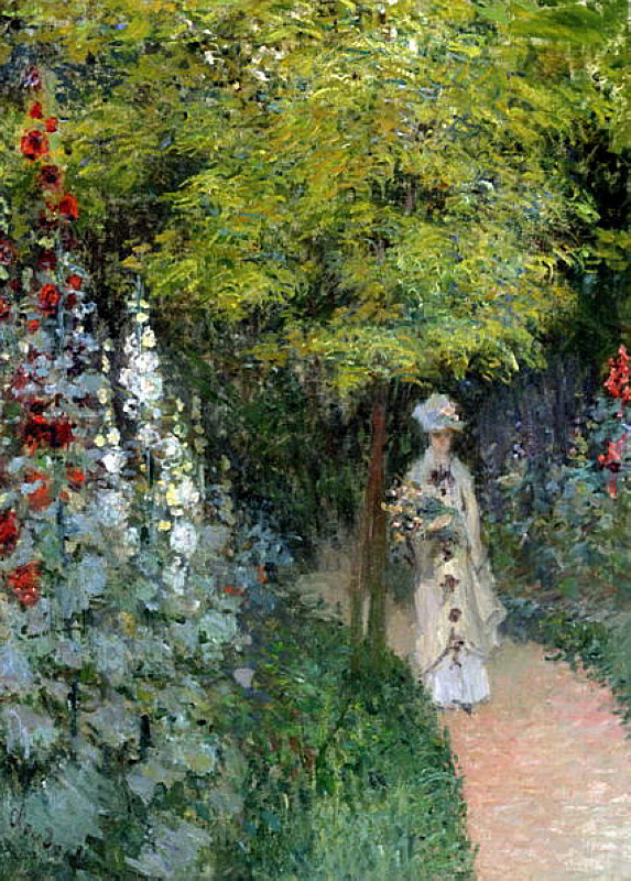 The Garden, Hollyhocks, 1877 linktr.ee/monet_artbot