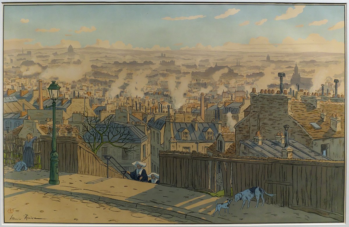 View of Paris from Montmartre by Henri Rivière in 1900 #Paris #Parisjetaime #visitparisregion #ExploreFrance #France #cityscape #montmartre #henririviere