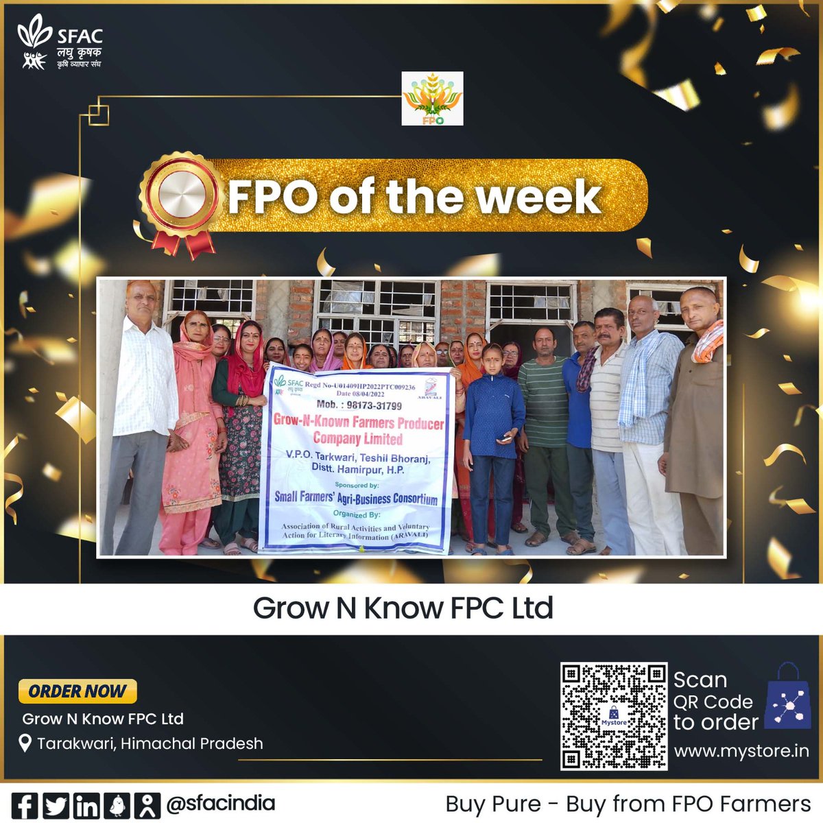 Grow N Know FPCL
तारक्वारी, हिमाचल प्रदेश का 510 सदस्यों वाला #FPO है| यह FPO अपने खास खाद्य उत्पादों के लिए जाना जाता है।

इनके उत्पाद देखें online लिंक पर 👇

mystore.in/en/seller/grow…

शुद्ध खाएं, स्वस्थ रहें

#NBB #VocalForLocal #healthychoices #healthyeating #healthyhabits