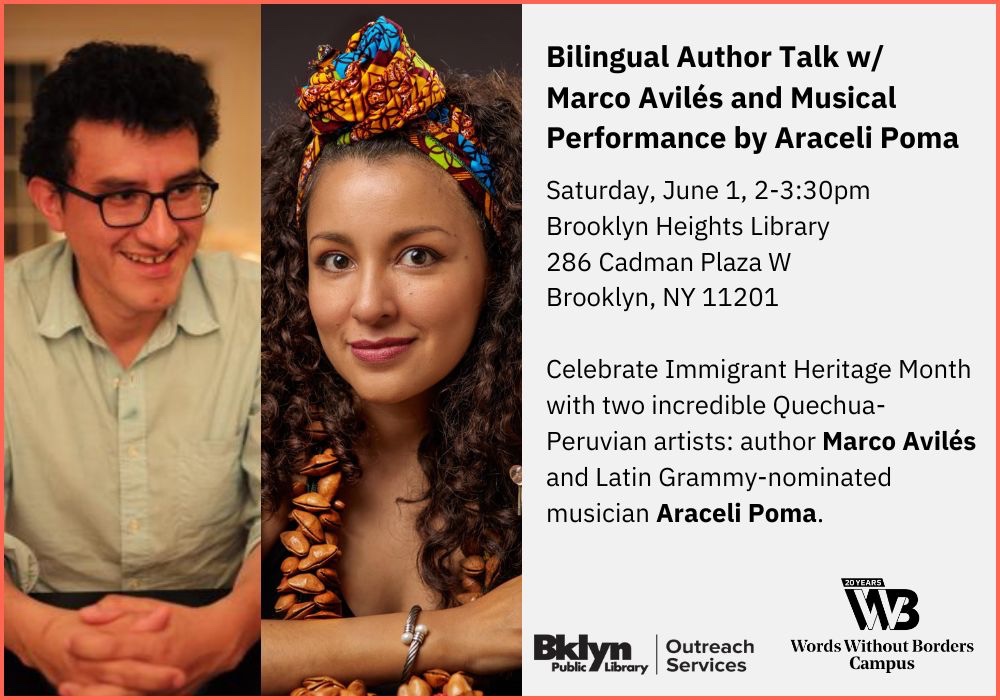 En el mes que conmemorara la inmigración en Estados Unidos, tendré el honor de dar una charla en la @BKLYNlibrary sobre el impulso al retorno. Compartiré avances de mi tesis doctoral Y para cerrar, Araceli Poma cantará nuestros huaynos ❤️❤️❤️ Gracias a @wwborders