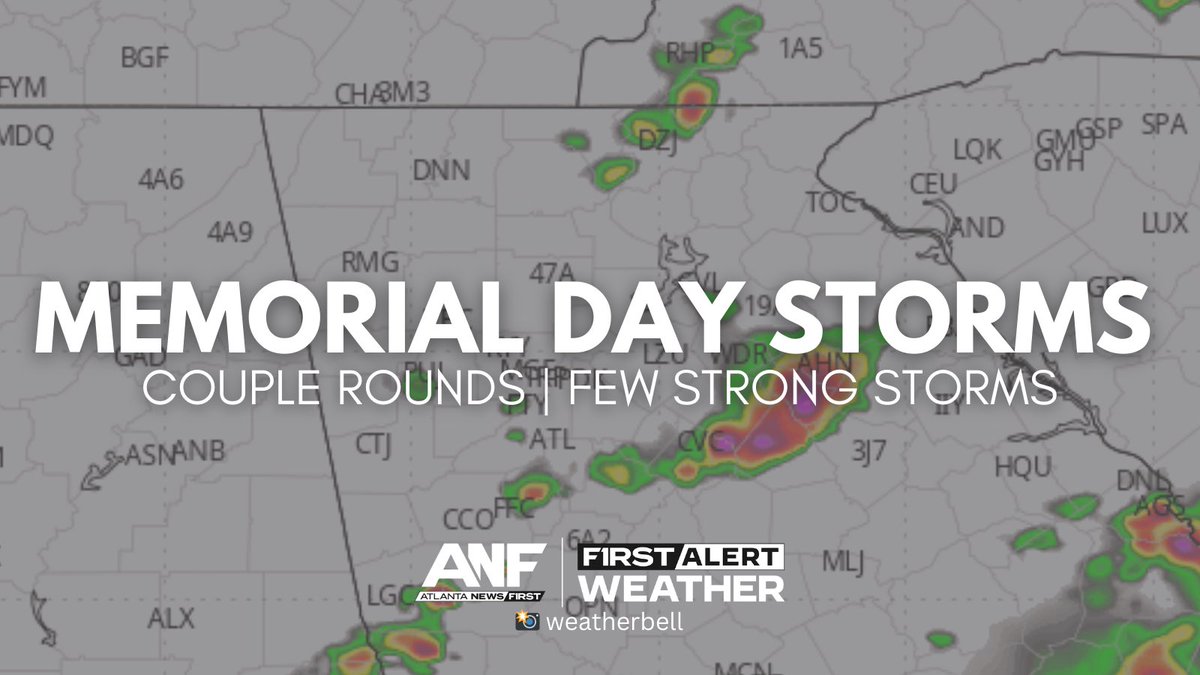 First Alert Weather Day | 🚨 A couple rounds (morning & afternoon) of storms are expected Monday. However, there will also be dry time for many plans. Just keep an eye on the forecast. @ATLNewsFirst #atlwx
