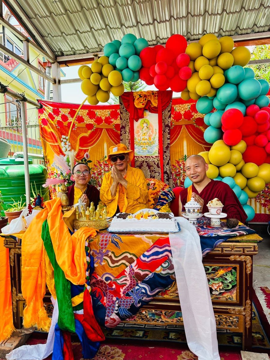 The great Sakya and Kagyu master Karma Thinley Rinpoche celebrates his 93rd birthday in Kathmandu, Nepal.  

Rinpoche provided the original inspiration for the Mikyo Dorje Institute.  It was Rinpoche’s wish that an institute be established, a place where people would study and