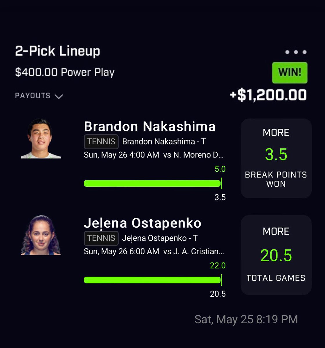 French Open final. More greens ahead. Back to the lab.✅✅ More plays: dubclub.win/r/BigJaePicks/ #PrizePicks #tennis #GamblingsTwitter #tennistwitter #prizepickslocks #prizepickstennis #gamblingx