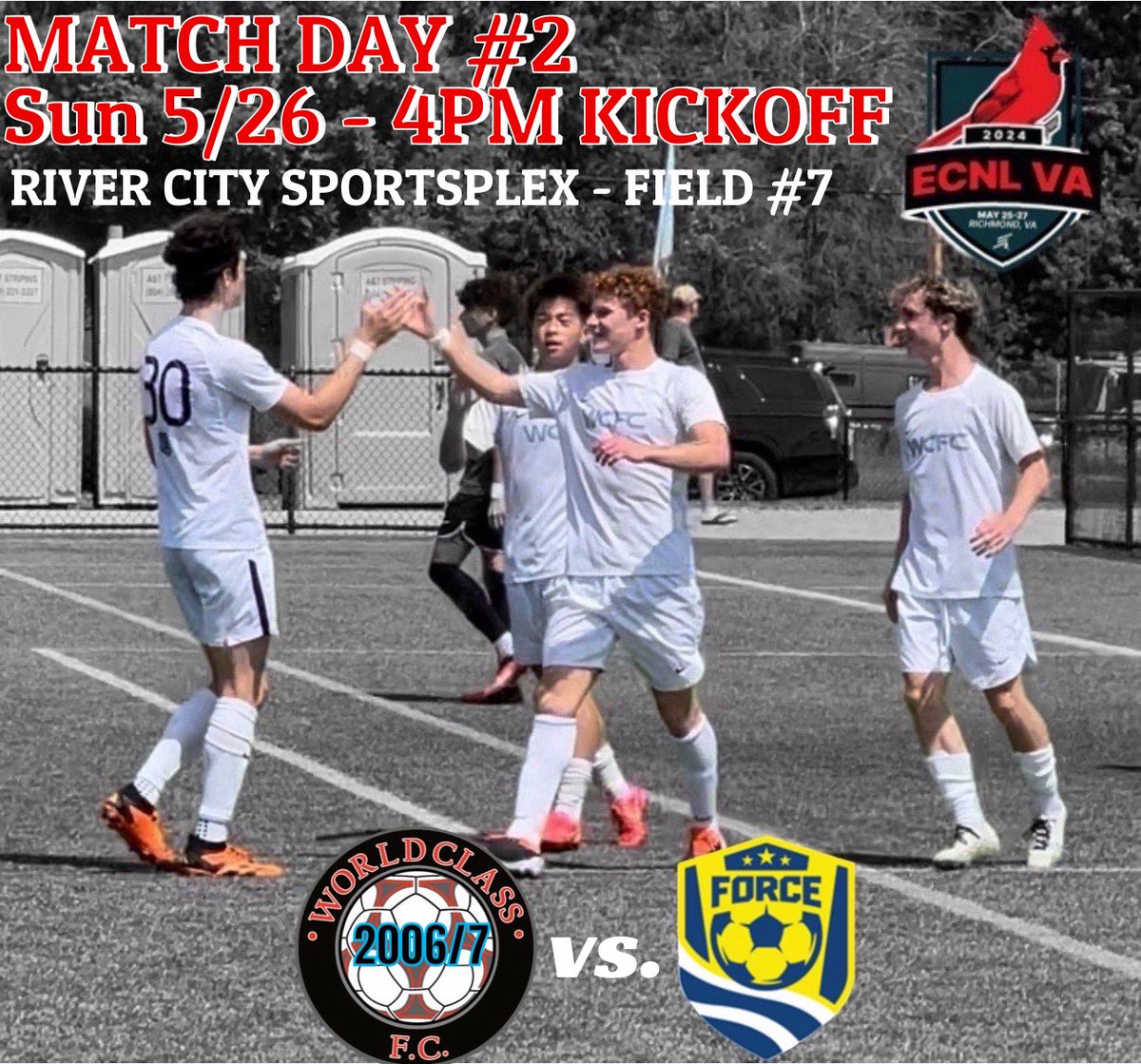 Looking forward to a great match on Match Day #2 down in Richmond!! <a href="/WorldClassFC1/">World Class FC</a> <a href="/NcsaSoccer/">NCSA Soccer</a> <a href="/ncsa/">NCSA College Recruiting</a> <a href="/TopDrawerSoccer/">TopDrawerSoccer</a>