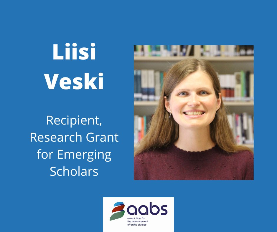 AABS is pleased to announce that @LiisiVeski has been awarded a 2024-2025 Emerging Scholars Grant! Liisi will use the grant to work on her project, 'Transnational Authoritarianism in 1930s Estonia,' with an eye to developing a book manuscript. Learn more: aabs-balticstudies.org/2024/05/26/lii…