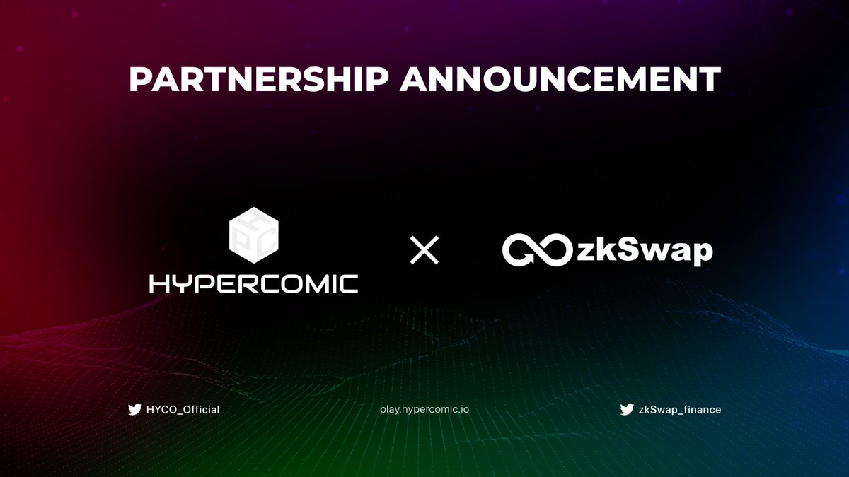 🤝PARTNERSHIP ANNOUNCEMENT @HYCO_Official X @zkSwap_finance We are excited to announce a new partnership with a great project. < The Main Points of Cooperation > - Expansion global Web 3.0 competitiveness on @zksync Era network together. - Discussion on future-oriented