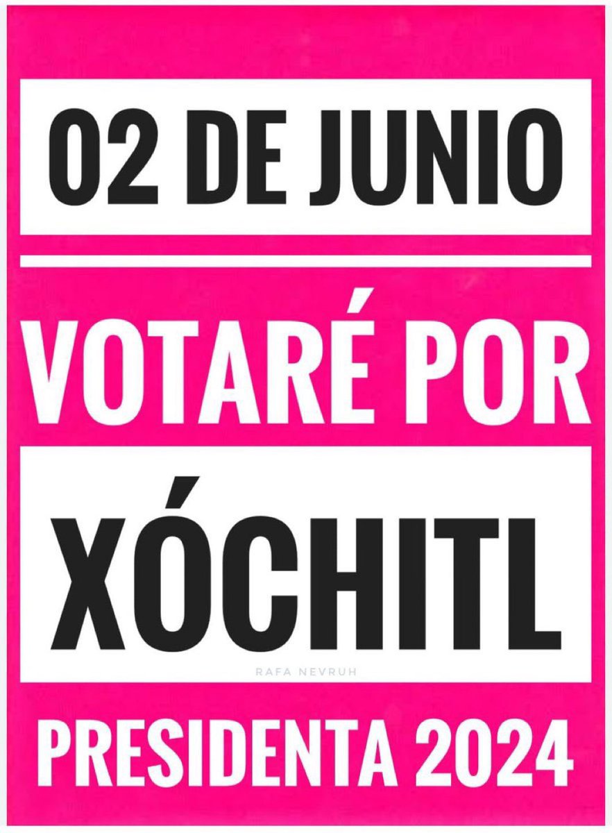 Porque representa la unión del México profundo y el México que dialoga con el mundo;
porque propone gobernar para todos, con todos, por todos;
porque tiene el mejor proyecto y el mejor equipo;
por su calidez y porque sabe ver a los ojos,
mi voto es para <a href="/XochitlGalvez/">Xóchitl Gálvez Ruiz</a>
