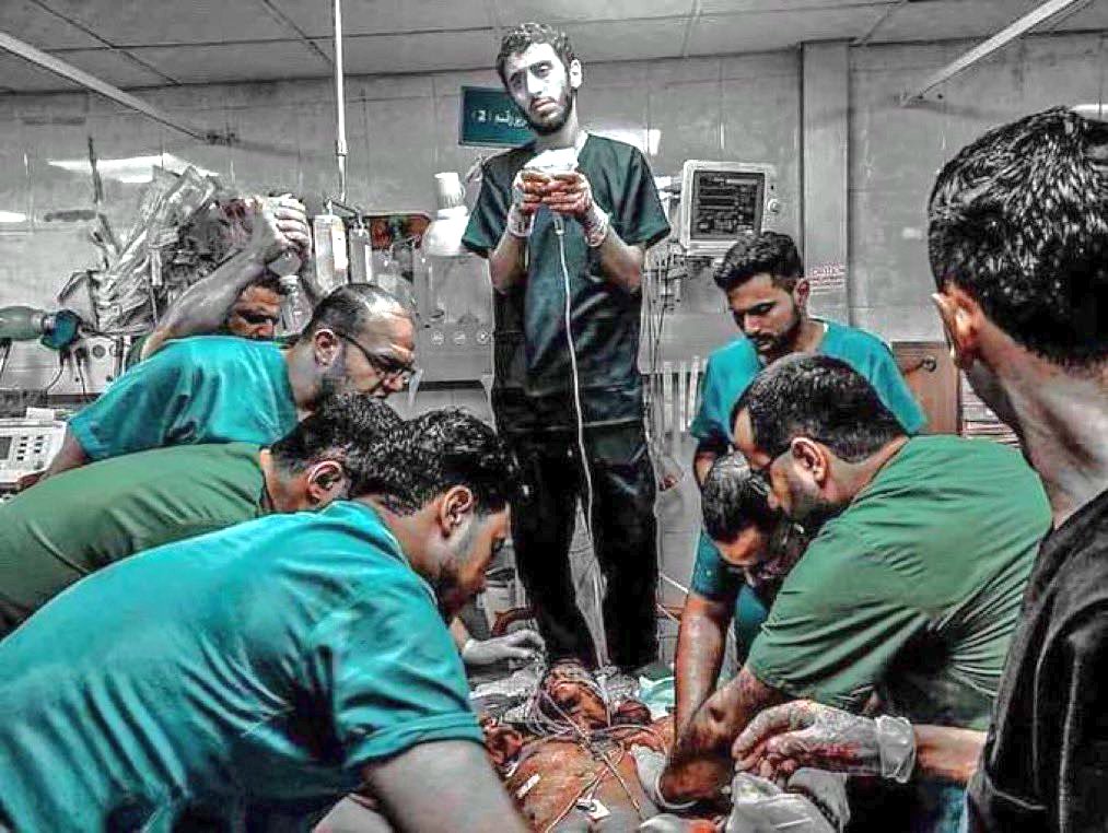 This isn’t a scene from a movie. It's a scene of medical teams in Gaza trying to save lives.