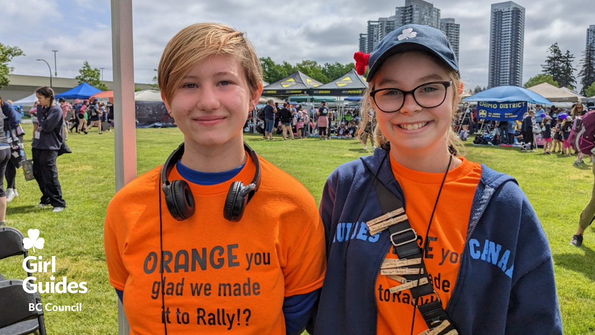 Orange you glad you'll be at one of today's Rally Across BC celebrations?! Tag us in your best Girl Guide photos from Duncan, North Van, or Surrey! Terrific trading, fun friendships, silly songs... 3,000+ members will gather today, plus more in early June at additional locations.