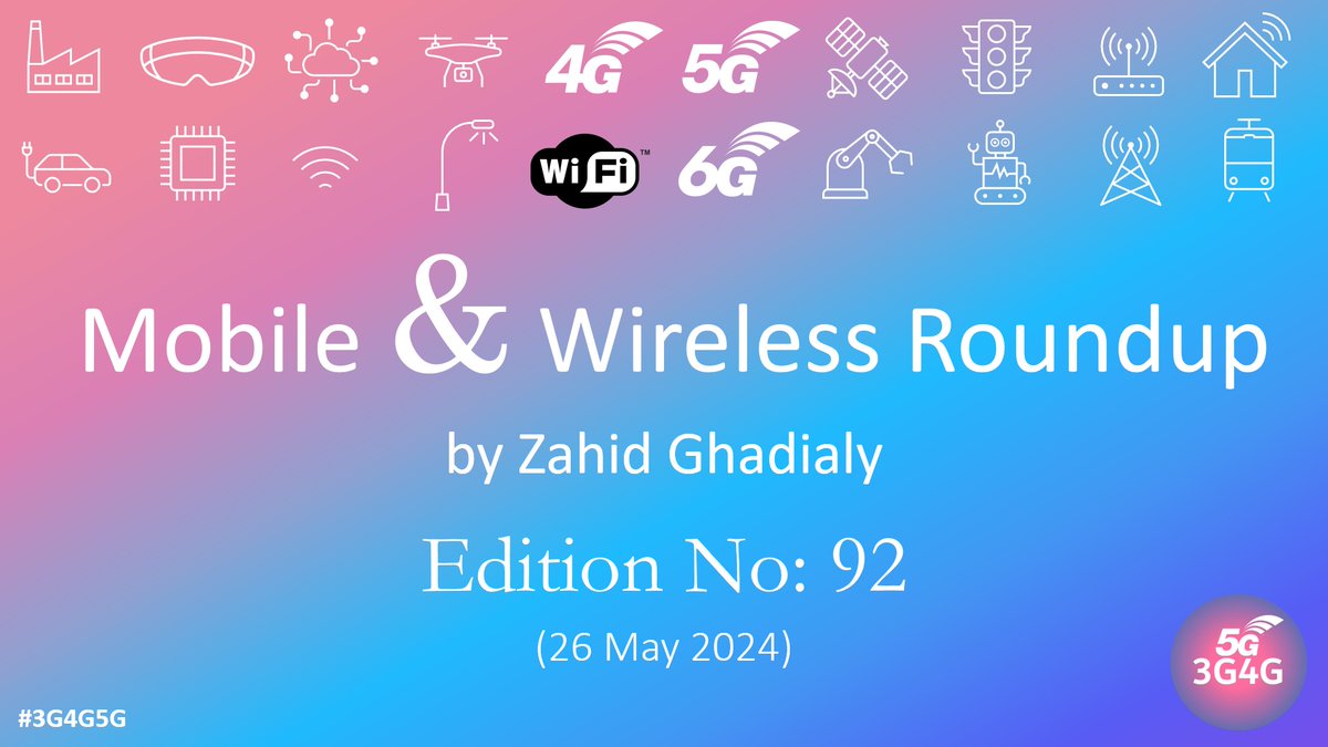 Published Mobile & Wireless Roundup No. 92. It's a summary of my posts and others news that caught my attention in the last week or so. If you find them useful, please comment, like and share. linkedin.com/pulse/mobile-w… #3G4G5G #6G #6Ghype #5G #2G3Gshutdown #OpenRAN #ORAN