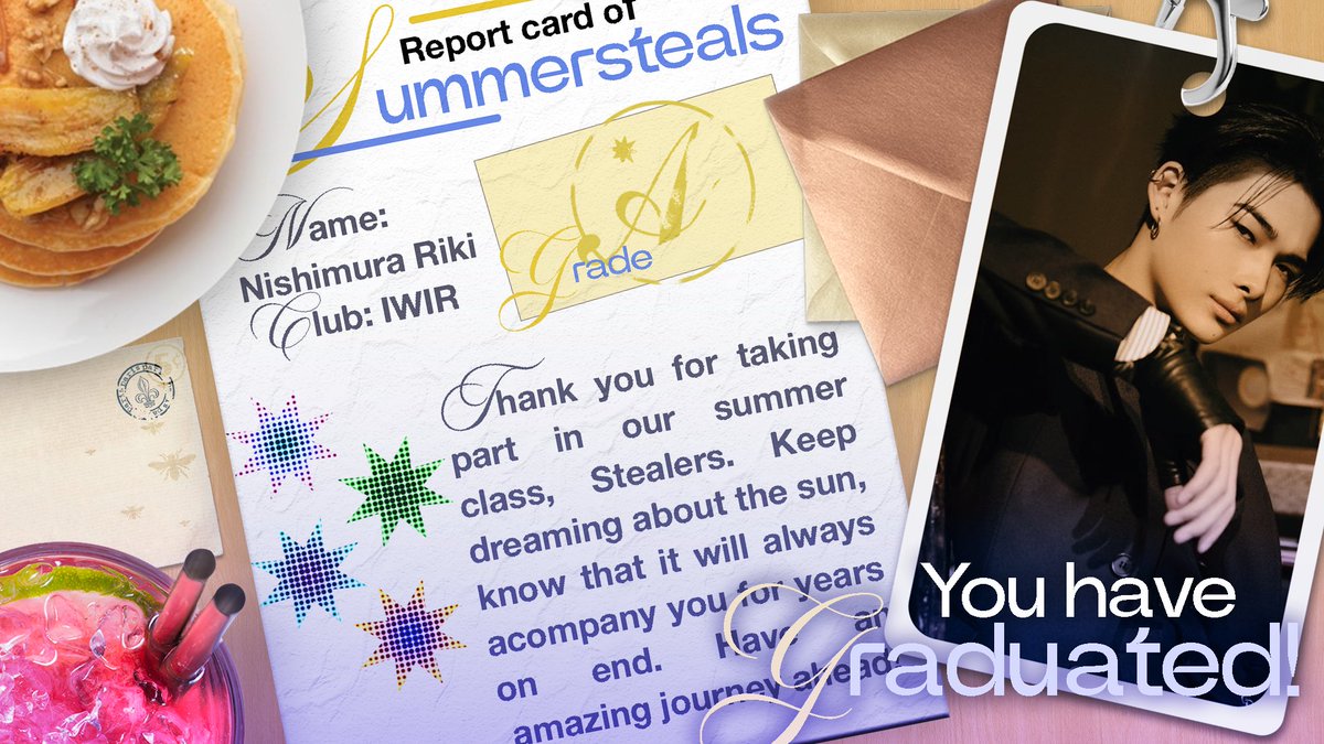 Simply things that aren’t meant to last forever are an endless summer! Sun dazzled by the efforts made thoroughly because of the STEALERs. Spring, lovely, and─I, StealerRiki, will let the rythym of the waves in the summer set your soul free without exception. 🎠✨️
