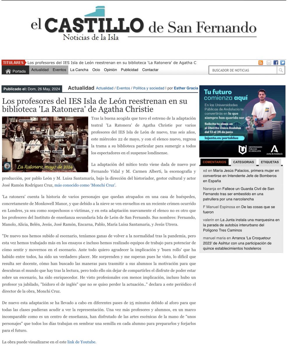 La Ratonera" del Isla en El Castillo de San Fernando.