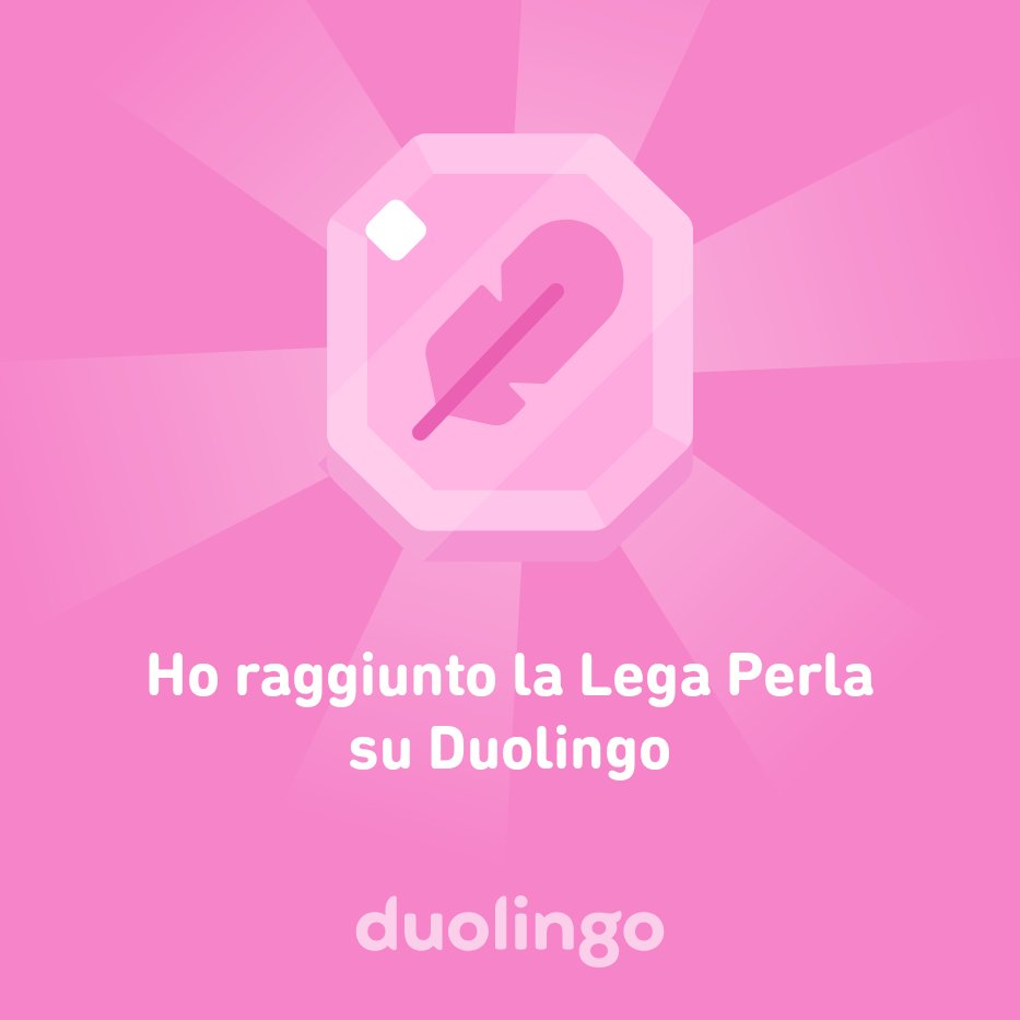 SlyEnzo's tweet image. Ho raggiunto la Lega Perla su Duolingo