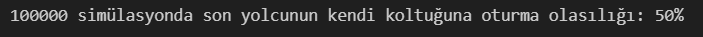 urazdev's tweet image. Cevabı Python'da simülasyon yaparak bulalım.

Cevap: 1/2 ya da %50