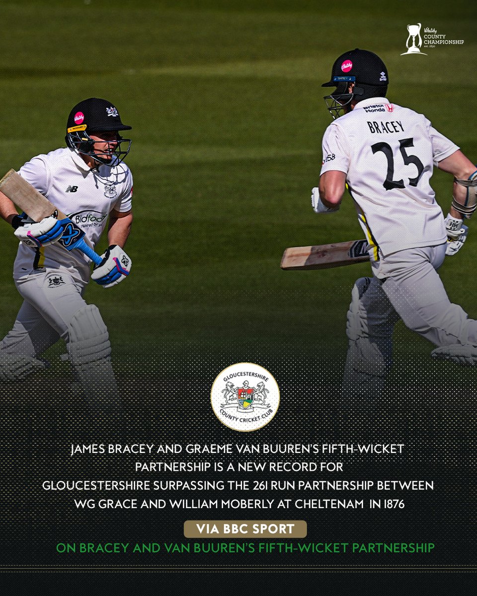 James Bracey and Graeme van Buuren today broke a 148-year-old record formerly held by WG Grace!