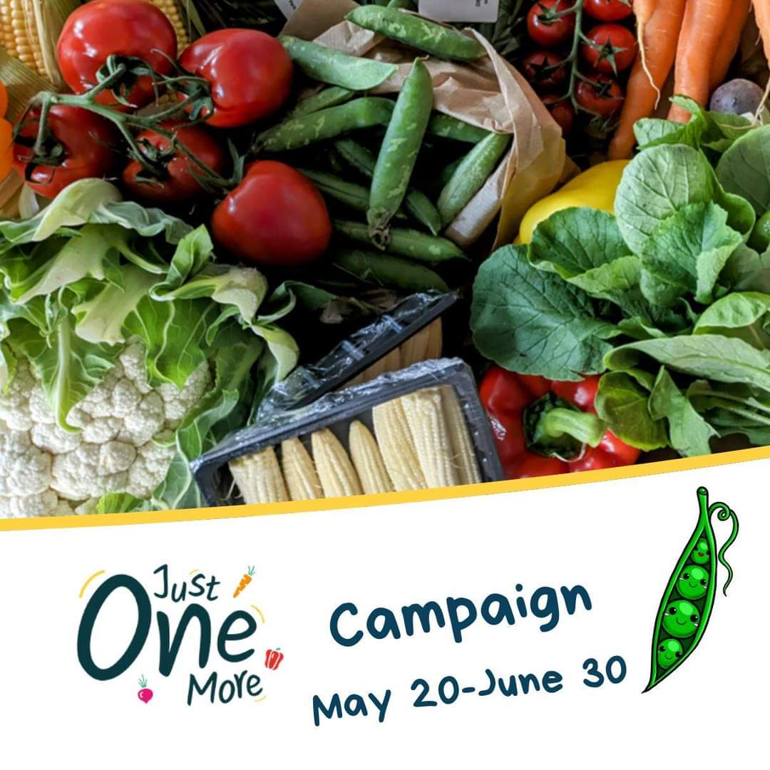 The campaign continues til the end of June. What's on your plate this weekend? #JustOneMore #vegrocks #veggies