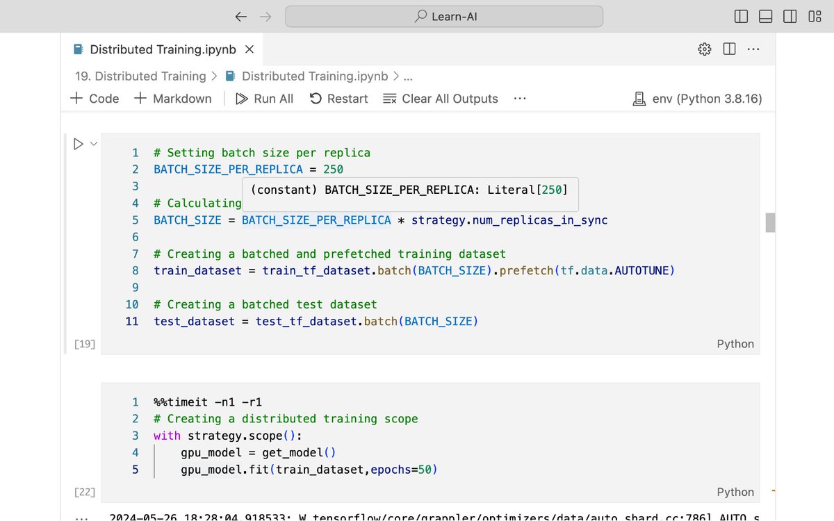 Virtualfield4x's tweet image. Day 27 of #100DaysOfCode: 🌟
Today, I coded for Distributed Training! 🖥️
🔄 Even without multiple CPUs, I learned how to scale deep learning models across devices.
Excited to apply this knowledge in future projects!
#DistributedTraining #DeepLearning #AI