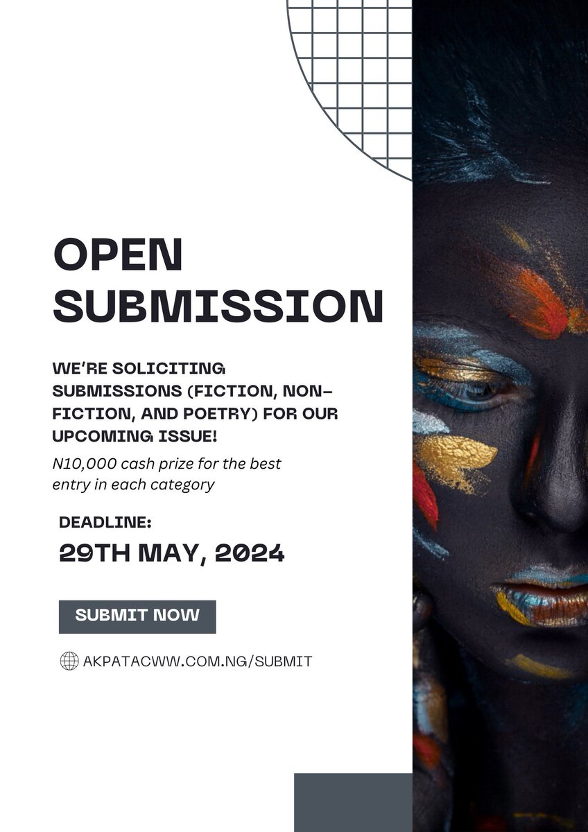 We're sending out editorial feedbacks this week!!

The beauty of submitting to Akpata is that we take out time to read your sub, and give you the rationale behind our acceptance or rejection! 

Submit to us, especially if you have compelling NON FICTION✨
#writingcommunity
