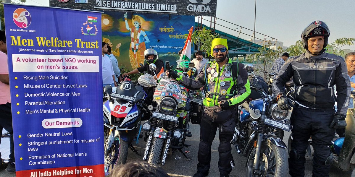 <a href="/MenWelfare/">Men Welfare Trust</a> #Ride4MensCommission 
Great job by bike riders Dr Amjad khan and Sandeep 
Men need #MensCommission
