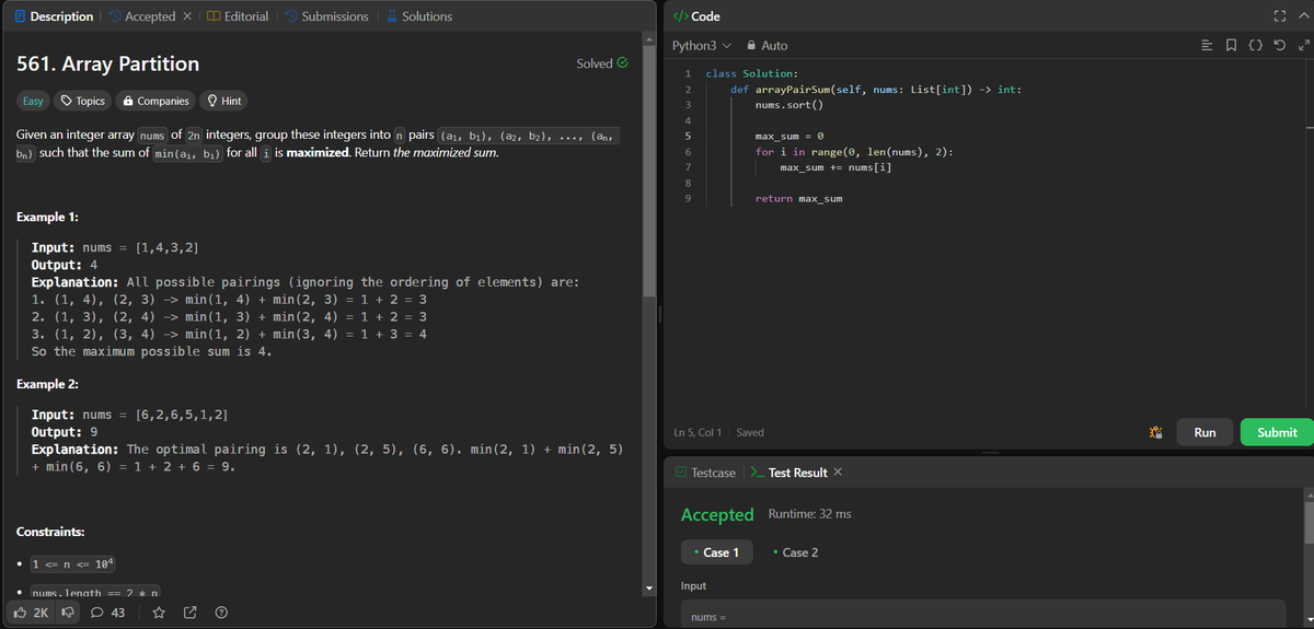 akhand_4795's tweet photo. 🌟Day 58 of my '60 Day DSA Challenge' complete!
Today's challenges tackled on LeetCode:💡🚀

1. Problem No. 552 - Student Attendance Record II
2. Problem No. 561 - Array Partition

#60DayDSAChallenge #Python #LeetCode #DataStructures #Algorithms #ProblemSolving #Progress #Day58 https://t.co/RKCtsdQJGf
