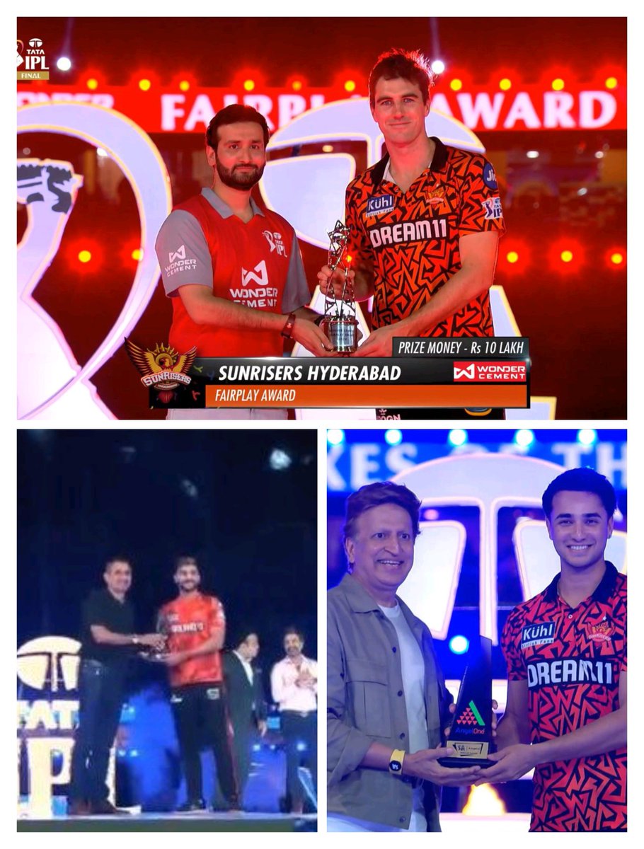 Fair Play Award - SRH Emerging Player - Nitish Kumar Reddy Most Sixes this year - Abhisek Sharma Well done Risers. 👏🏻🧡 #OrangeArmy