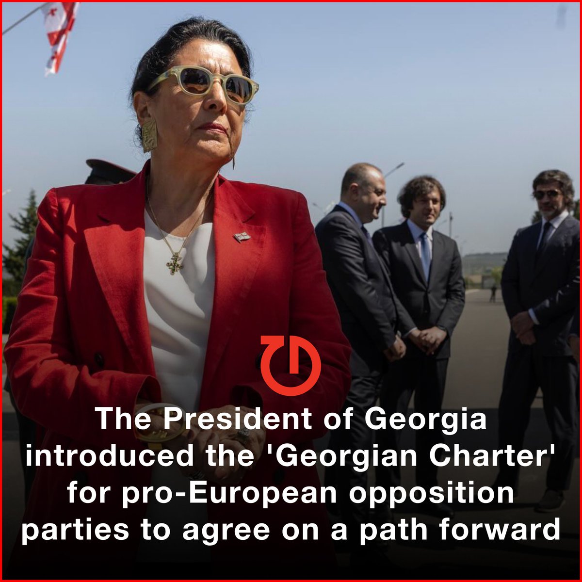 🇬🇪 Today, the President of Georgia introduced a new plan called the 'Georgian Charter' for pro-European opposition parties to agree on the country's path forward

⭕ So far, six opposition parties have agreed to sign the Charter

#Georgia #RussianLaw #NoToRussianLaw #Tbilisi