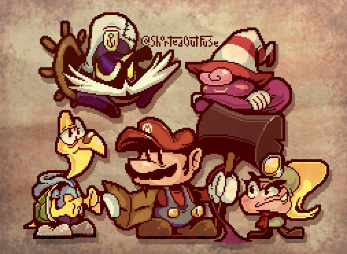 Just got the new Paper Mario the Thousand Year Door remake (or remaster, whatever) on the Switch, I remember really enjoying the original on Gamecube so it should be fun

(I was going to draw the whole party but I’m lazy)

#PaperMario #NintendoSwitch #FanArt