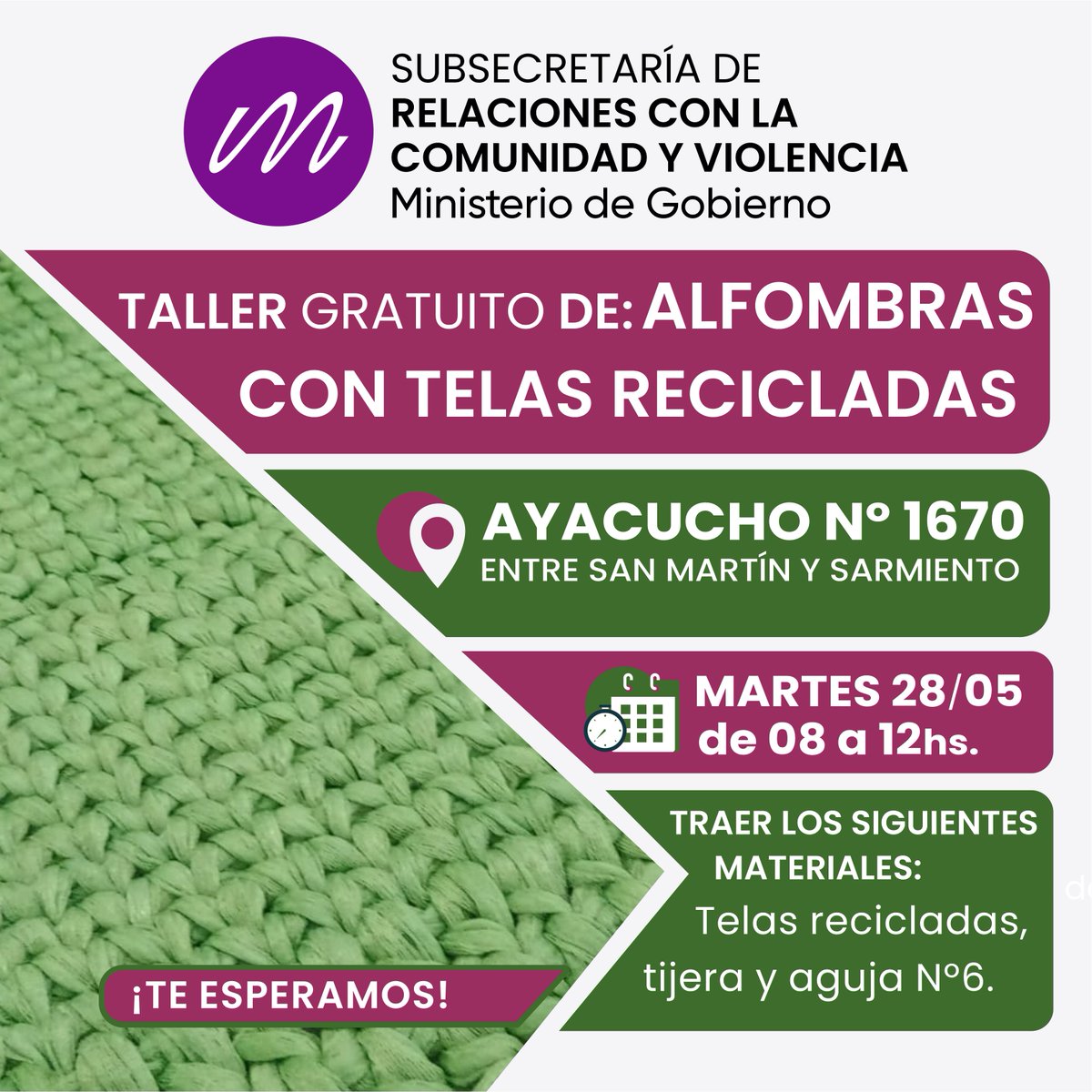 ViolenciasY's tweet photo. Subsec. Lic. Sandra Galeano
🟢 ¡TE ESPERAMOS! con una nueva propuesta de taller pensada para vos.
👇🏼 ¡SUMATE! 👇🏼 es público y gratuito.

#AprenderParaEmprender 
#HagamosQueLoBuenoCrezca https://t.co/qa5HVUgiio