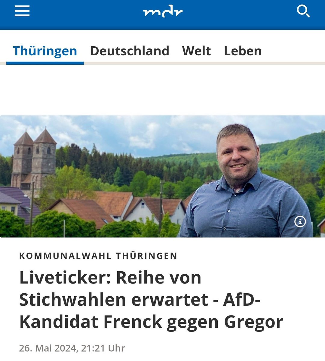 So verbreitet das Staatsfernsehen übrigens Fake News. Im MDR wird aus Frenck gleich mal ein AfD Kandidat.  #Thüringen