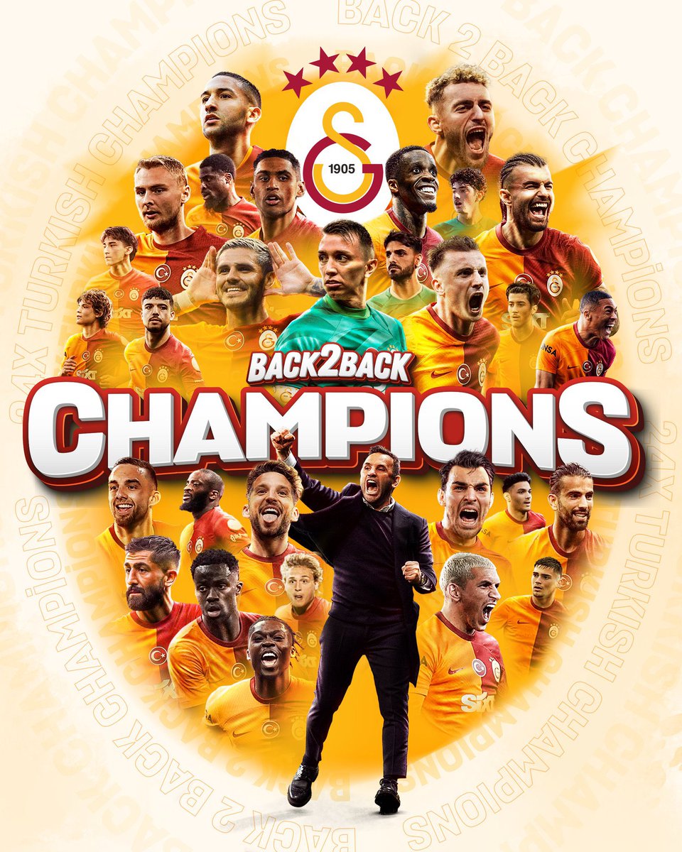 Congratulations to my @Galatasaray Lions for becoming champions of Turkey for the 24th time after a breathtaking finish to the Turkish Super League season!   The countdown to the Champions League anthem has begun! #ŞampiyonGalatasaray
