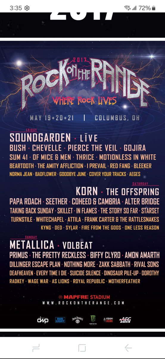 skywalker11069's tweet photo. @iantheCROAT Rock on the Range 2017. Unfortunately, it was a couple of days after losing Chris Cornell https://t.co/RK26VxuLO2