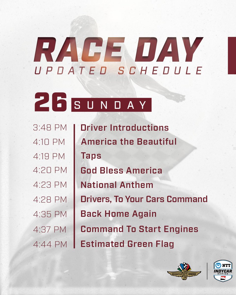 IMS's tweet image. What do you say we do this thing? 😤

Pre-Race for the 108th Running of the #Indy500 presented by @GainbridgeLife is coming up next!

#ThisIsMay | #INDYCAR
