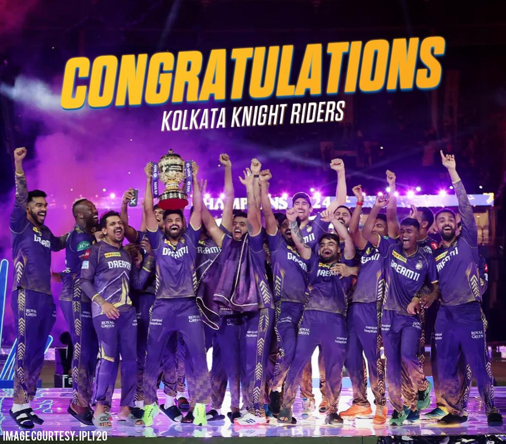 DelhiCapitals's tweet photo. Congratulations @KKRiders on winning the #IPL2024 🏆🙌 https://t.co/VZH3VP8NRM