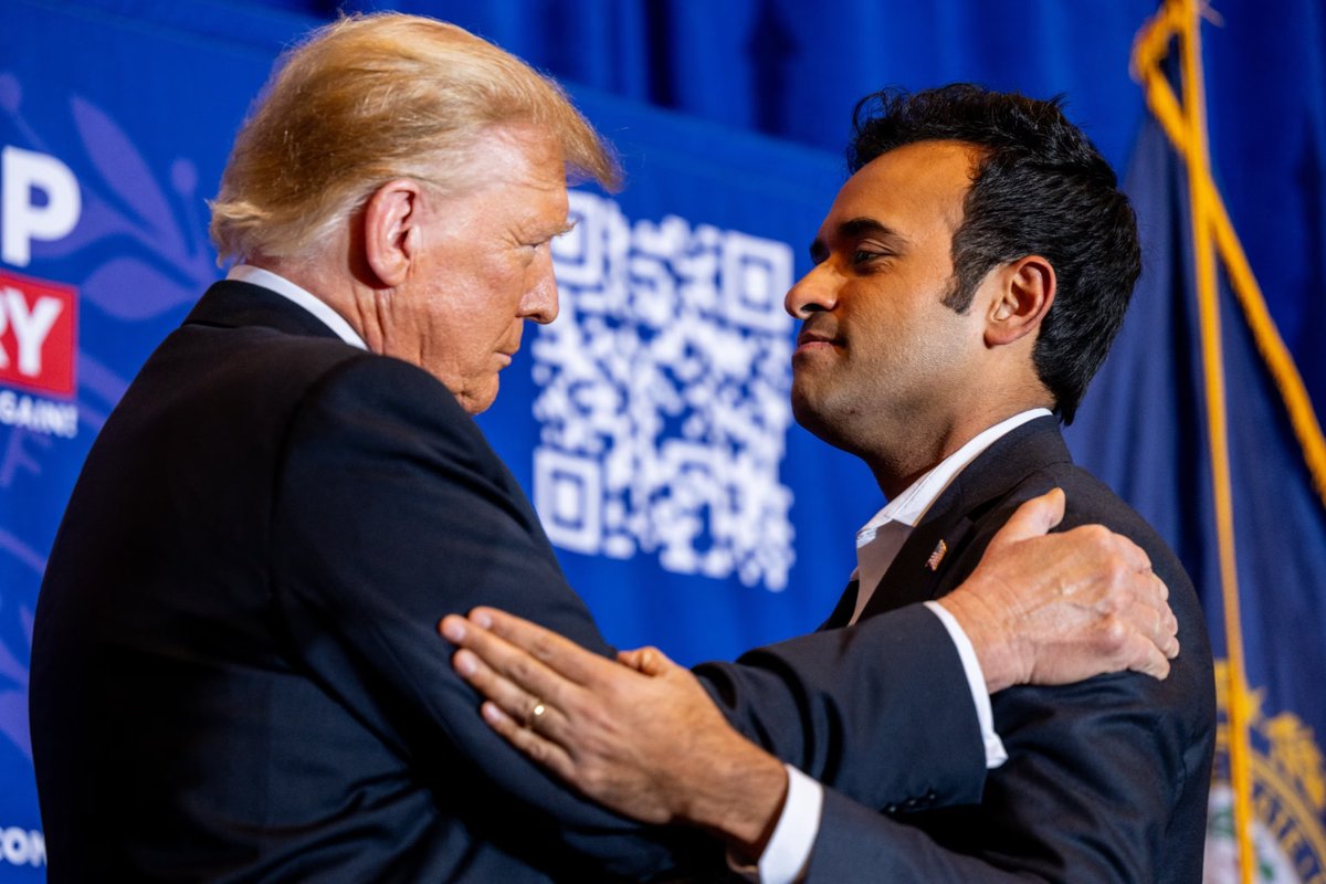 PREDICTION: President Trump isn't going to announce that @VivekGRamaswamy is his running mate until the GOP convention in mid-July. Who do you think Trump will pick in Milwaukee?