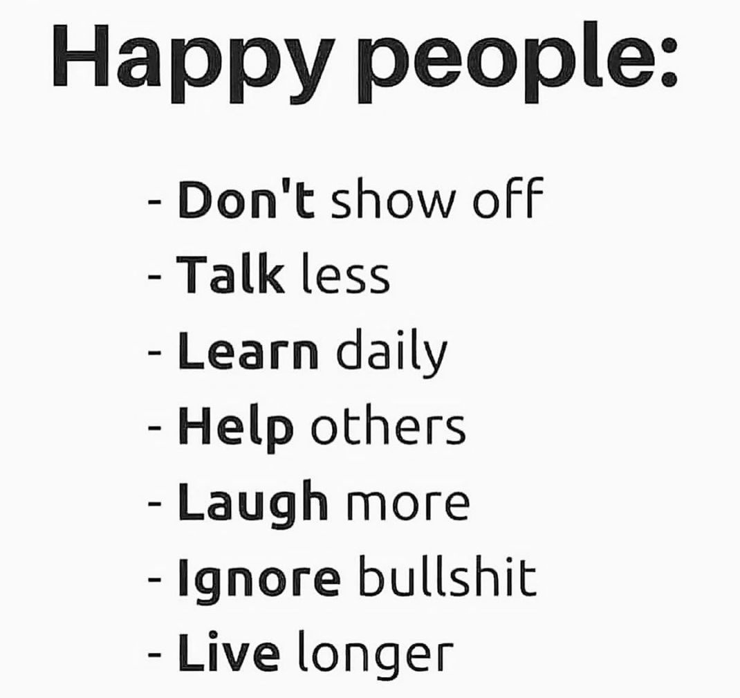 Qualities of happy people: