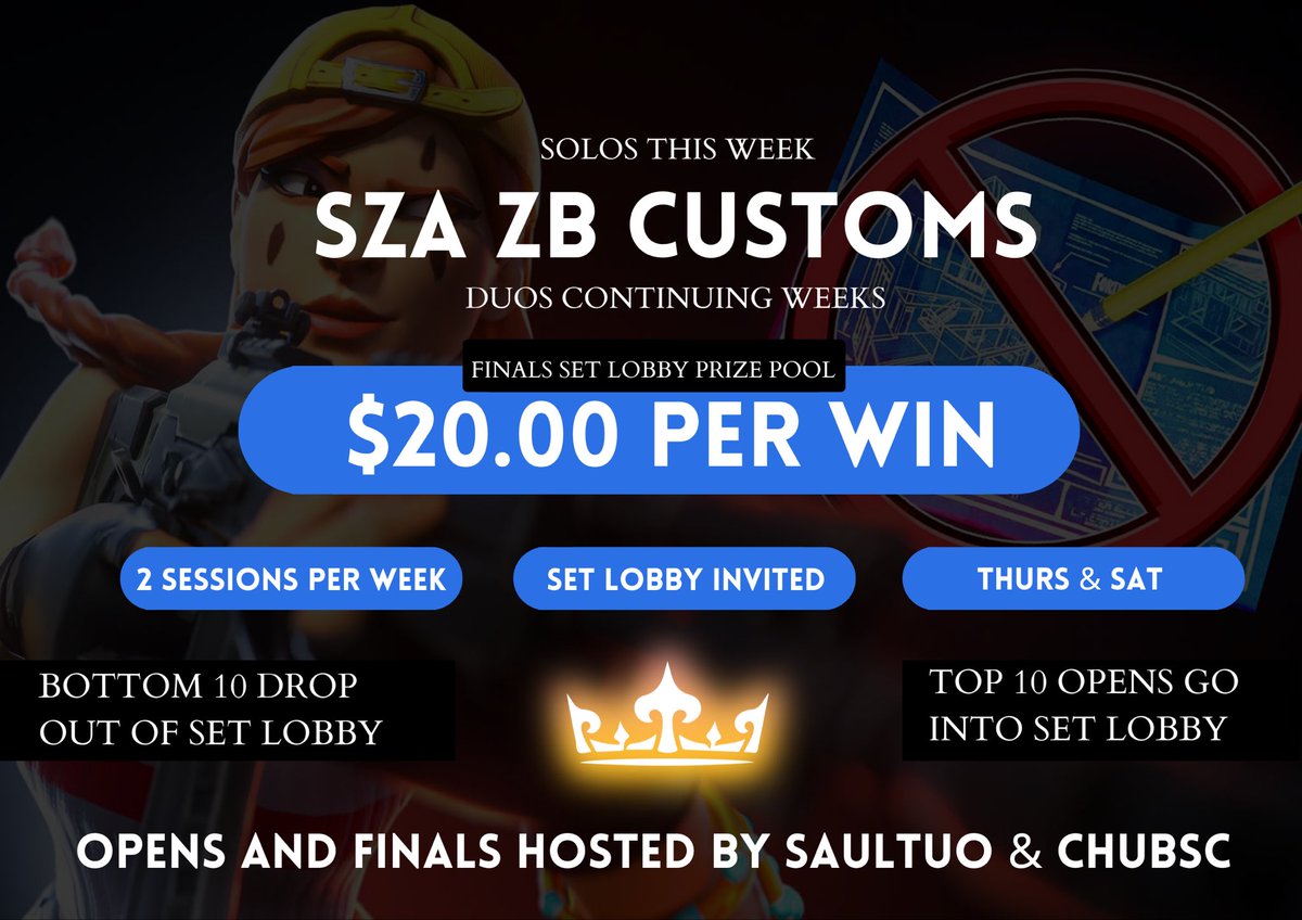 BIG ANNOUNCEMENT FROM ME AND @chubsc @everyone ME AND CHUBS ARE COMING TOGETHER TO TRY AND MAKE THE BIGGEST ZB SCRIMS SERVER WITH STACKED PRACTICE TWICE A WEEK. THERE WILL BE A SET LOBBY TWICE A WEEK PLAYING FOR $ PRIZES.