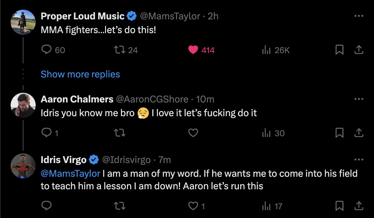 Misfits 009 was one of my absolute favourites so seeing this rematch in MMA would be wild 👏

<a href="/AaronCGShore/">Aaron Chalmers</a> <a href="/Idrisvirgo/">Idris Virgo</a> <a href="/MamsTaylor/">Proper Loud Music</a>