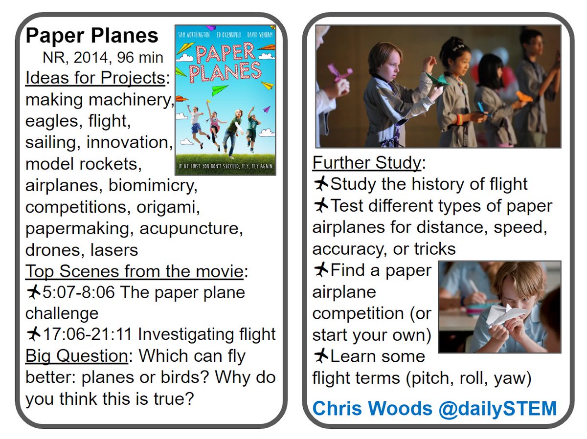 dailystem's tweet image. Hey parents…it’s #PaperAirplaneDay

“Paper Planes” is a fun family film &amp;amp; can be a great start for some at home creativity &amp;amp; making!
#STEM #STEMmovies