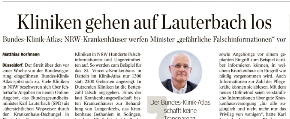 WAZ Titelseite von morgen. Stärkster prognostischer Faktor für das komplette Scheitern eines gesundheitspolitischen Projektes? Idee und handwerkliche Umsetzung kommen aus dem Hause von Herrn Lauterbach.