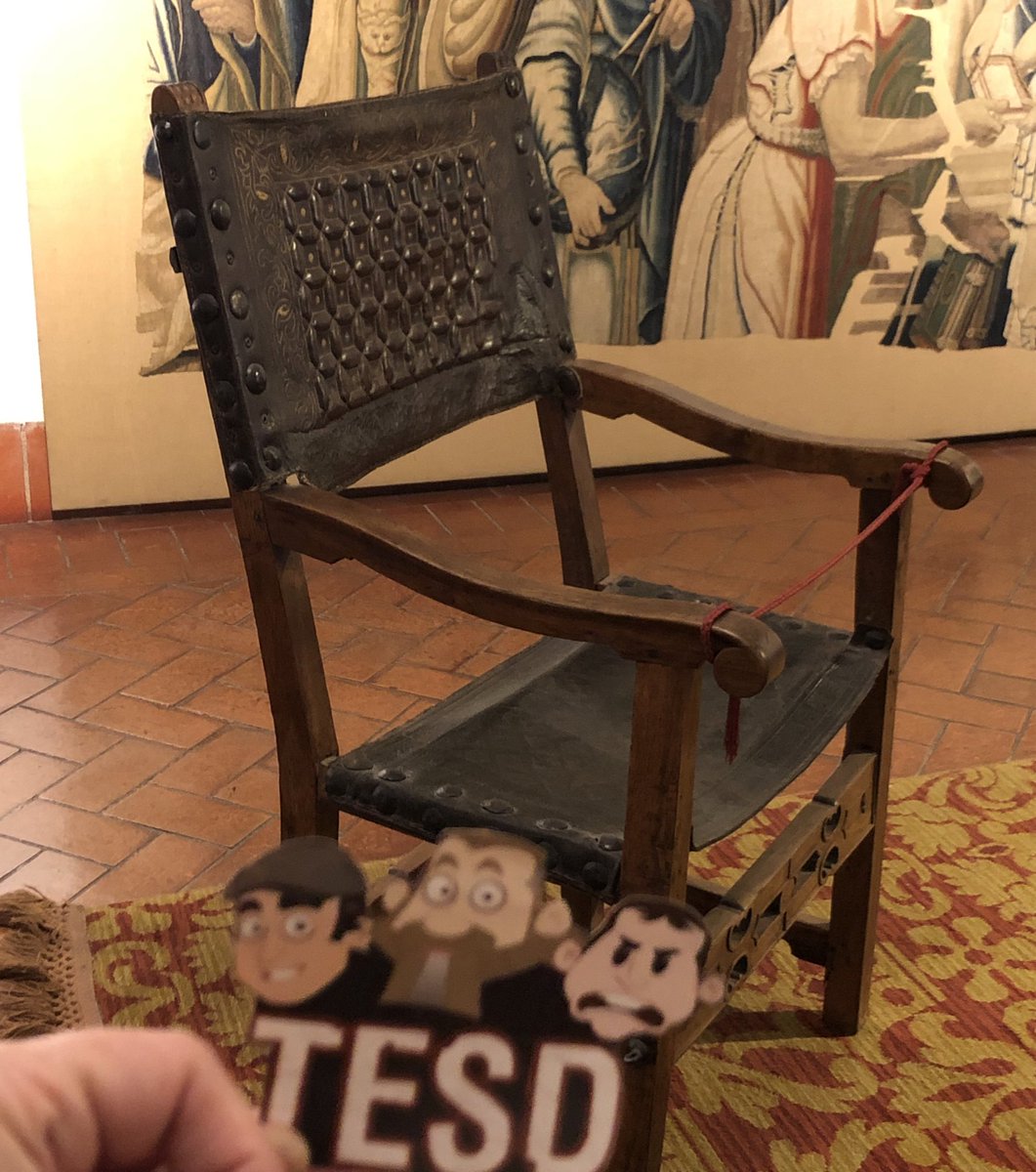 tesdgroupie's tweet photo. Year 1550: a promising student in the new anatomy school, a missing boy, the Inquisition… blood and torture… the devil and a chair 
This is the ‘devil’s chair’ 🪑😈🏰
#TESDoverkill 
#TESDaroundtheworld #TESD 

@TellEmSteveDave @Tesdtown @BQQuinn @sundayjeff https://t.co/piuagIXjsk