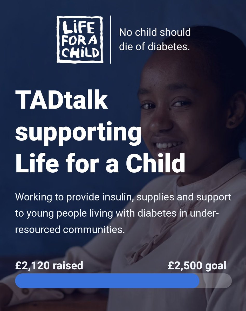 TalkingAboutDiabetes (TAD) (@tadtalkevents) on Twitter photo Thank you so much to every single person who has donated and helped us step even closer to our target amount ๐
We are currently ยฃ380 shy of our ยฃ2500 donation target for <a href="/lifeforachild/">Life for a Child</a>
If anyone still wants to donate, then please visit fundraise.lifeforachild.org
#gbdoc #doc Thank you so much to every single person who has donated and helped us step even closer to our target amount ๐
We are currently ยฃ380 shy of our ยฃ2500 donation target for <a href="/lifeforachild/">Life for a Child</a>
If anyone still wants to donate, then please visit fundraise.lifeforachild.org
#gbdoc #doc