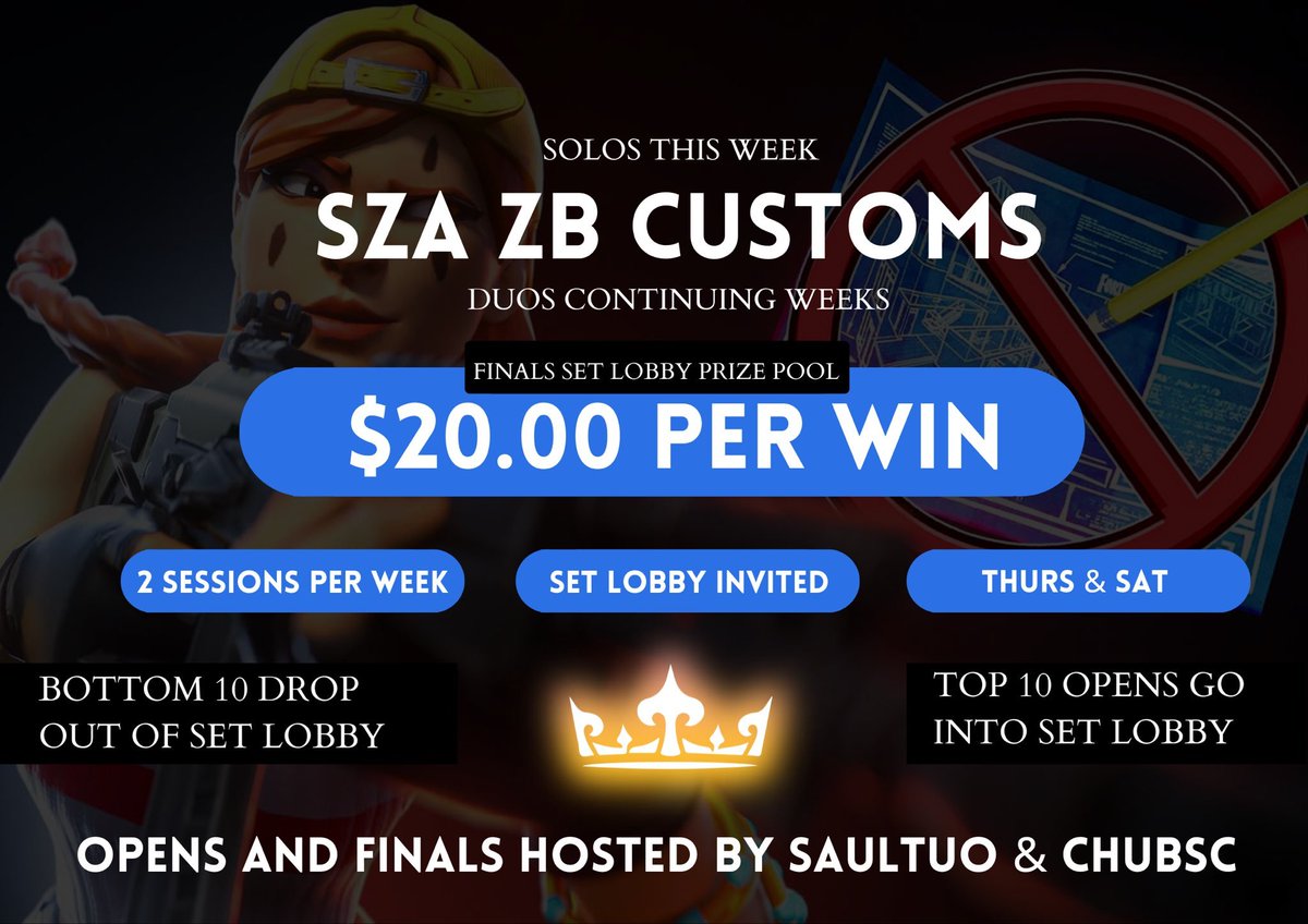 BIG ANNOUNCEMENT FROM ME AND @saultuofn ME AND SAUL ARE COMING TOGETHER TO TRY AND MAKE THE BIGGEST ZB SCRIMS SERVER WITH STACKED PRACTICE TWICE A WEEK. THERE WILL BE A SET LOBBY TWICE A WEEK PLAYING FOR $ PRIZES.