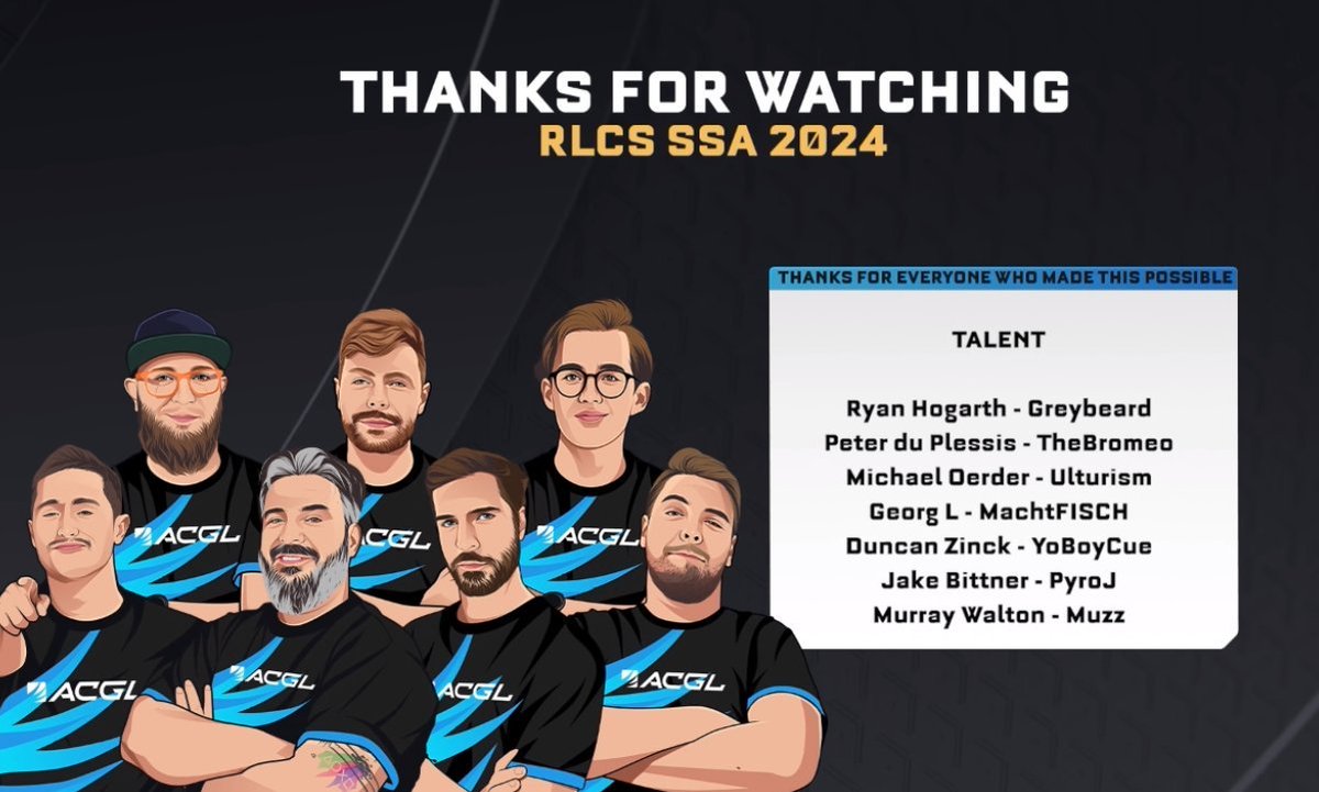 Despite a challenging season for the players, it would be remiss of me to not extend a massive thank you to <a href="/AfricanGaming/">ACGL</a> and my supremely talented co-casters.

You are all consummate professionals and you made my debut into RLCS a special one.

Thank you, you legends ❤️