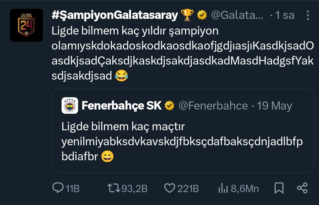 Liseli ergenlerin kendilerine yakıştırmayıp yapmadığı sataşmaları ülkenin en büyük futbol takımları yapıyor.Gündemimizde hep siyaset, futbol rekabetleri var; ve böyleyken ekonominin düzelmesini gelecek neslin bizi dünyanın en büyük 10 ekonomisi içine sokmasını bekliyoruz. YAPAMAZ