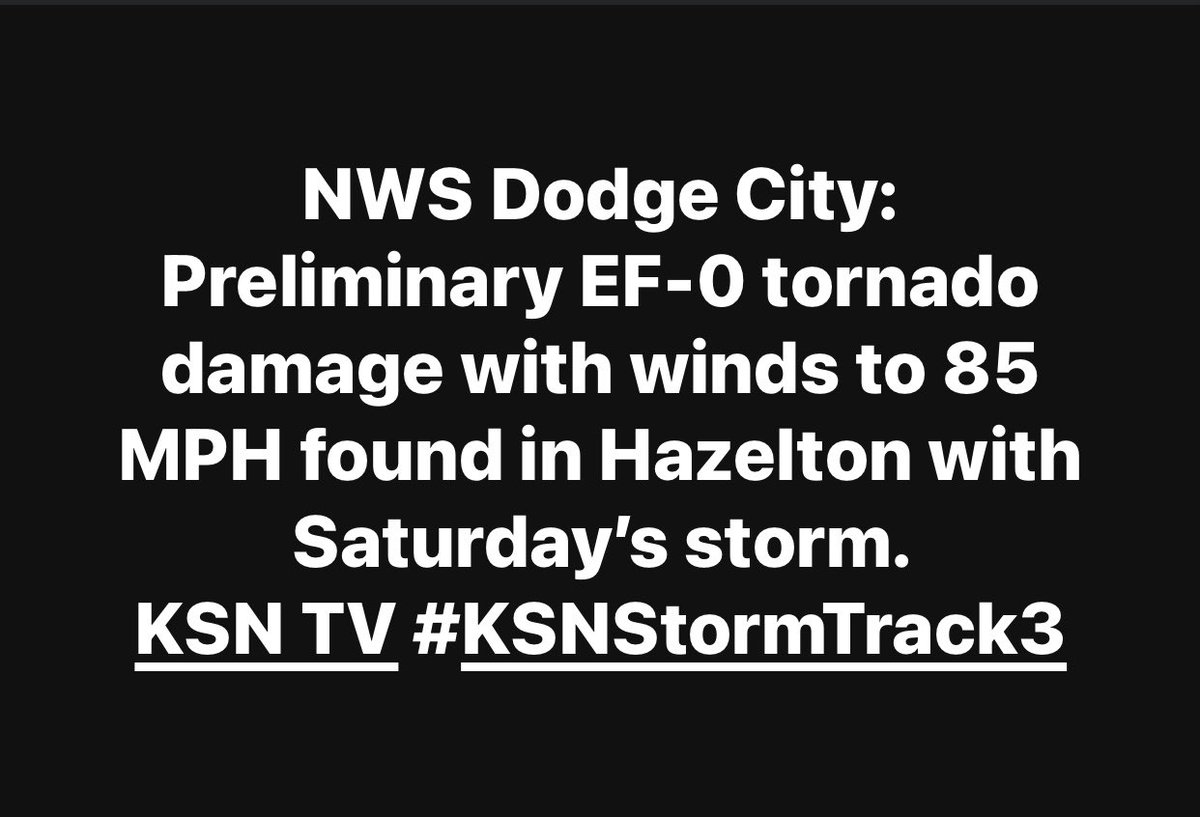 Still waiting for additional storm survey information from Saturday night’s storms. This was just released from National Weather Service Dodge City. @KSNNews @KSNStormTrack3 #kswx