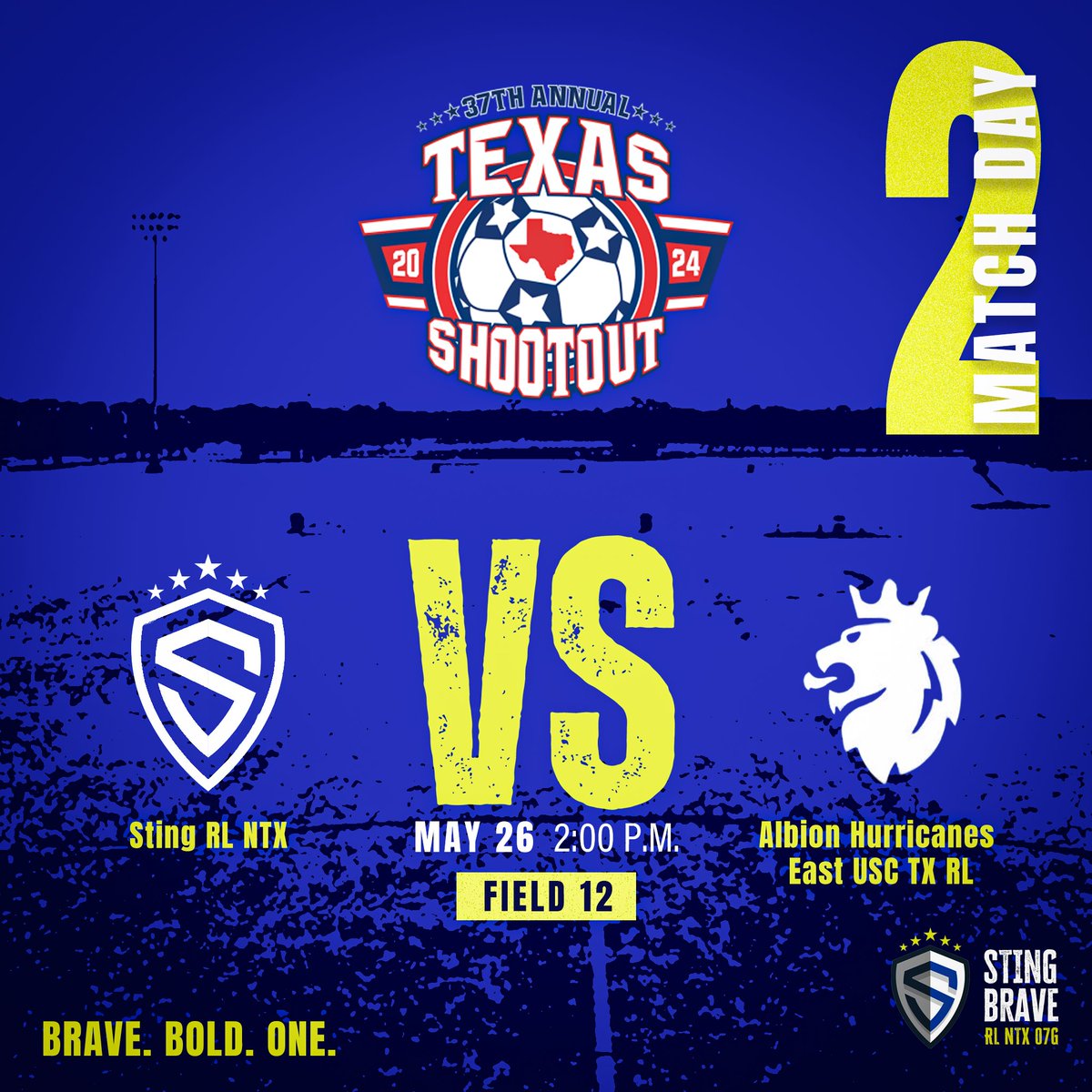 StingRLNTX07's tweet photo. Match Day Two! We battle the Albion Hurricanes this afternoon. Ready to show the coaches some truly talented players! Let's do this!

🏟️ Veterans Park, Field 12
⌚️2 PM

#texashootout @txshootout @StingSoccerClub  #ecnlgirls @ImCollegeSoccer @topdrawersoccer https://t.co/96y4se1WmI