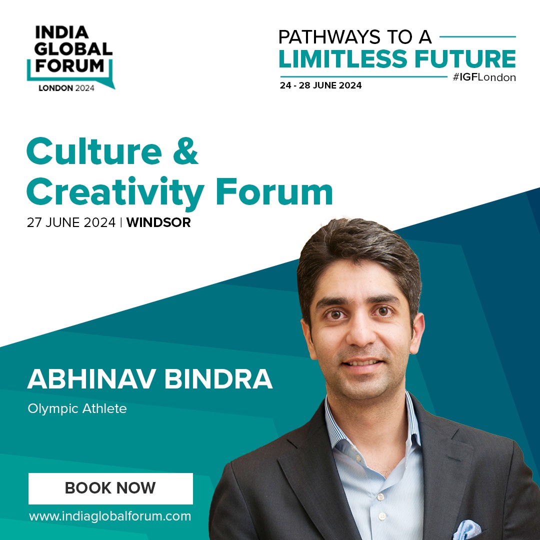 We are thrilled to welcome @Abhinav_Bindra, India's first individual Olympic gold medalist at #IGFLondon 2024! Listen to him share his inspiring journey about the sacrifices, the triumphs, and what it takes to become an ace shooter. Book your 🎫 NOW: indiaglobalforum.com/IGF-London-202…